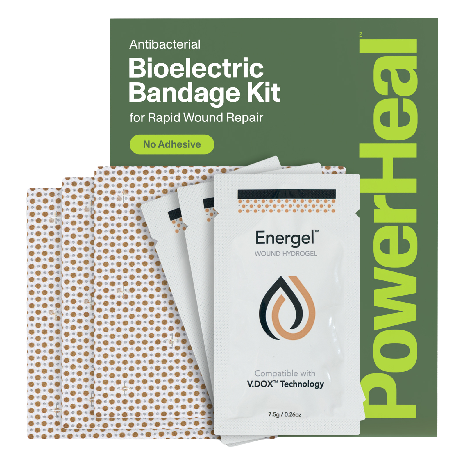 Bioelectric Bandage Kit for Rapid Wound Repair | 4.0"x4.0"