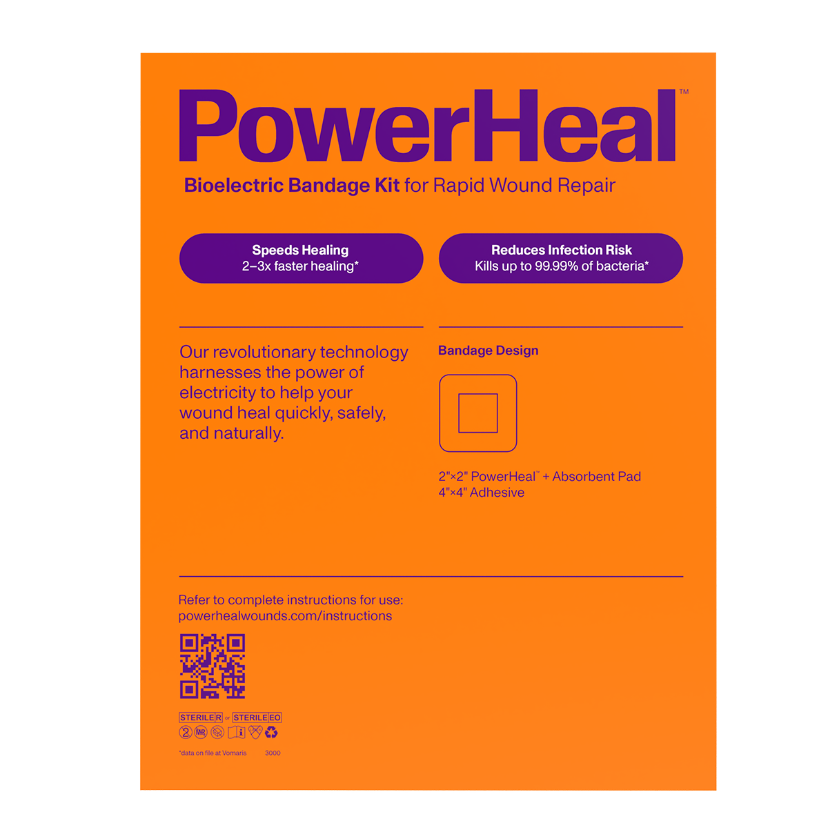 Bioelectric Bandage Kit for Rapid Wound Repair | 4.0"x4.0"