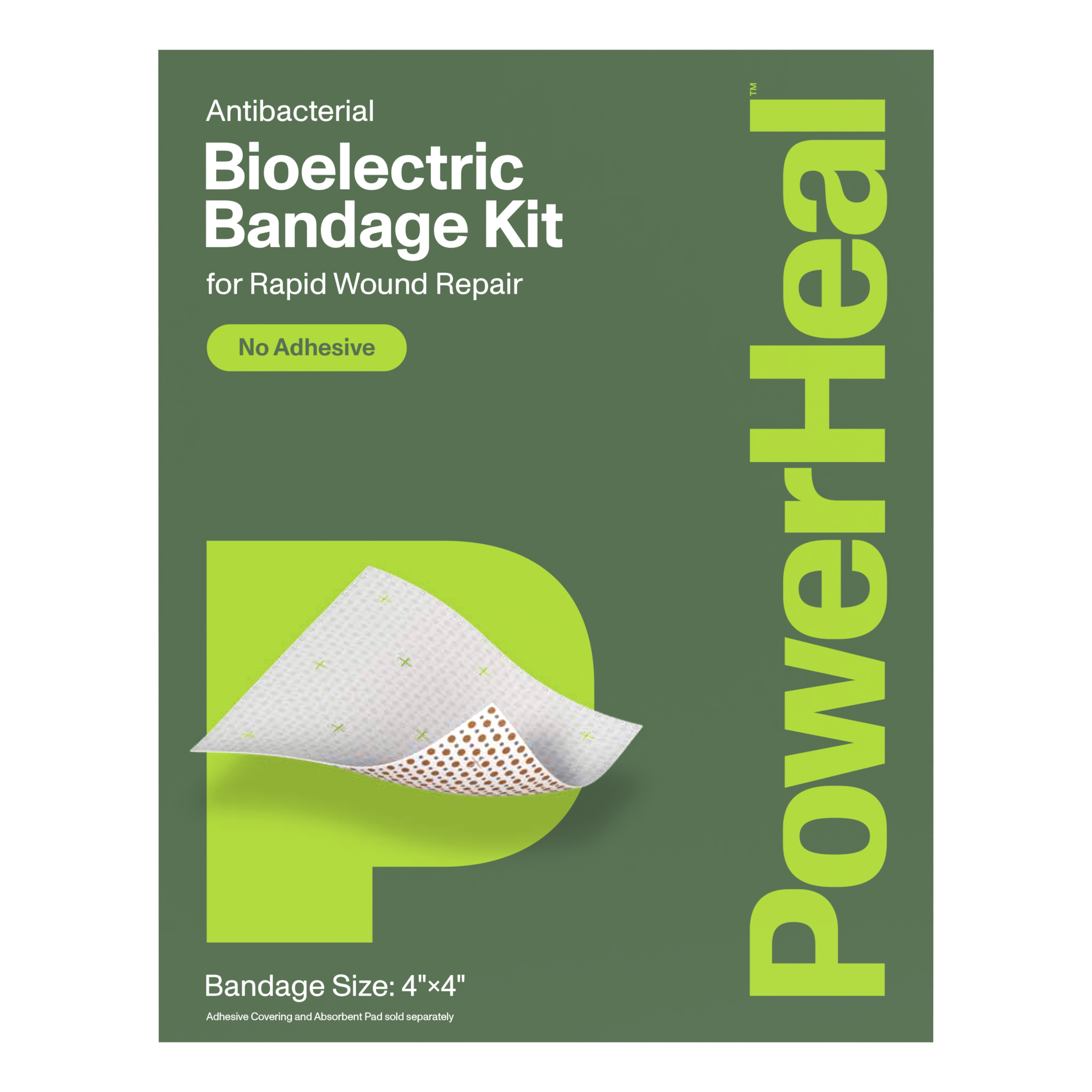 Bioelectric Bandage Kit for Rapid Wound Repair | 4.0"x4.0"