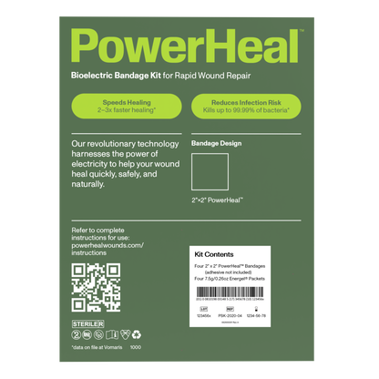 Bioelectric Bandage Kit for Rapid Wound Repair | 2.0"x2.0"
